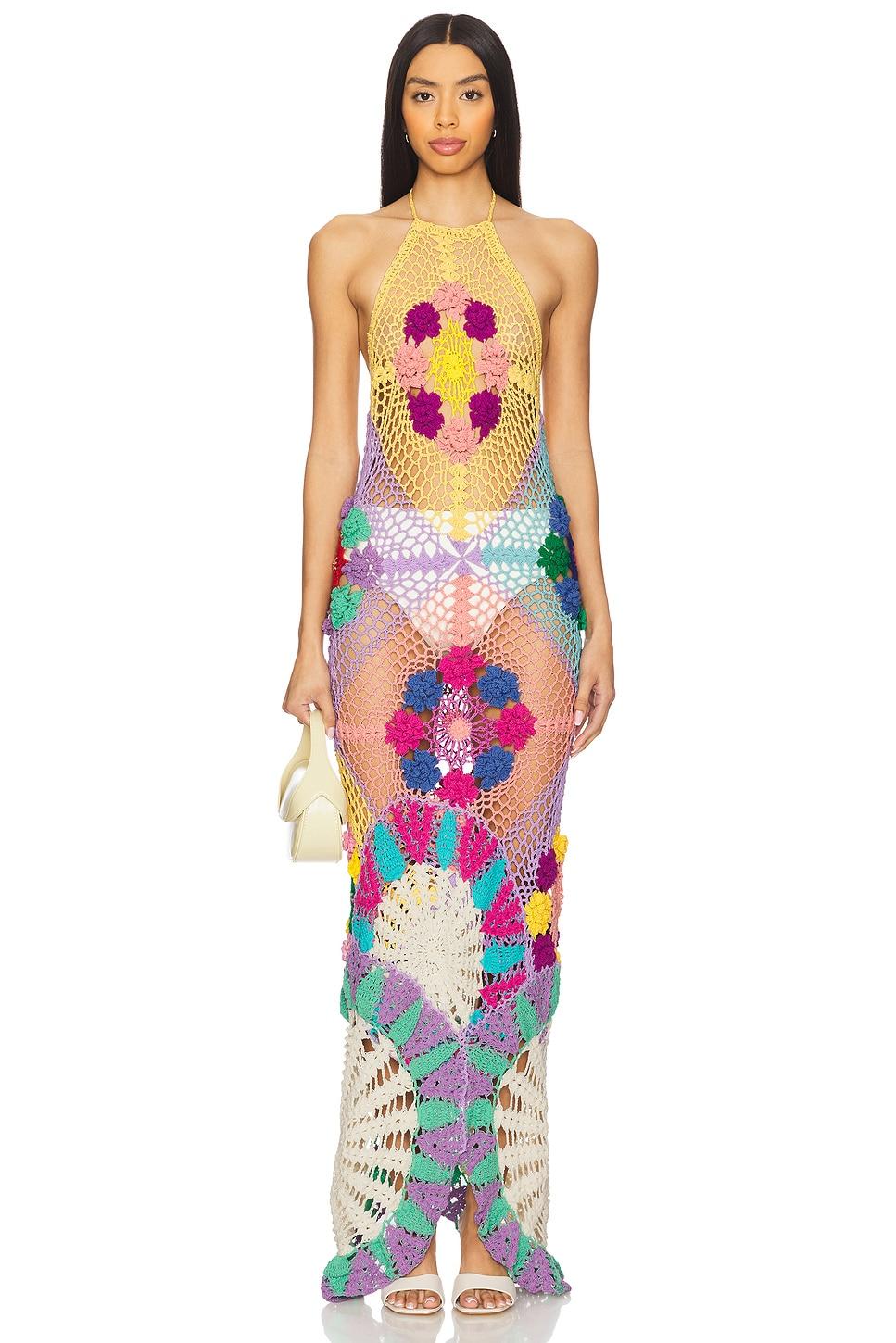 rowan crochet maxi dress