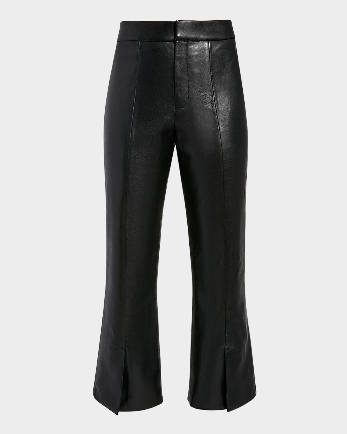 rowan recycled leather cropped flare pants