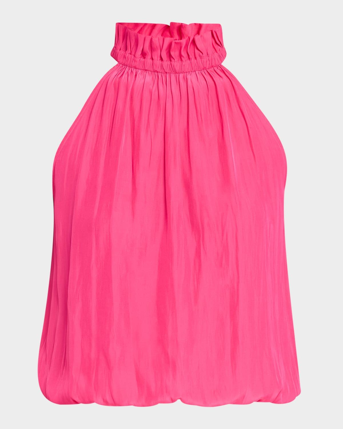 rowan ruffled high-neck blouse