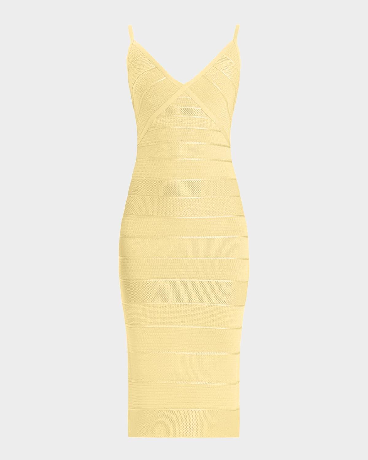 rowan sleeveless bandage midi dress