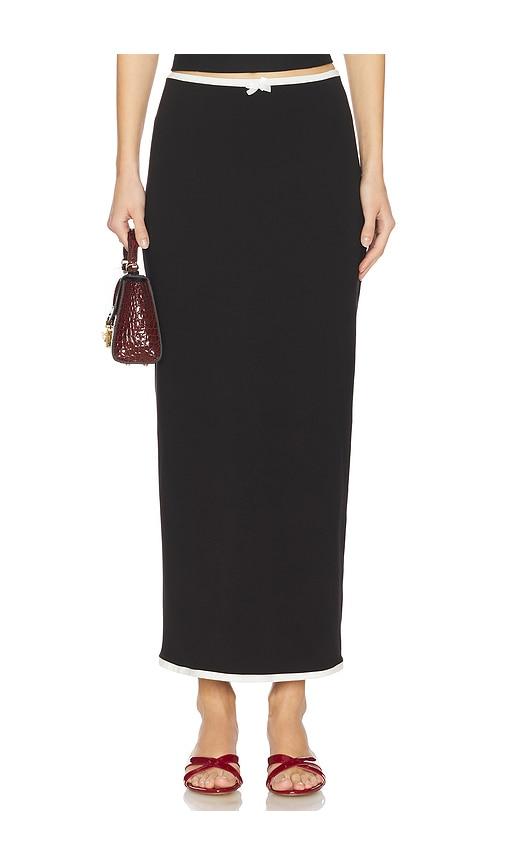 rowen rose maxi skirt in black.