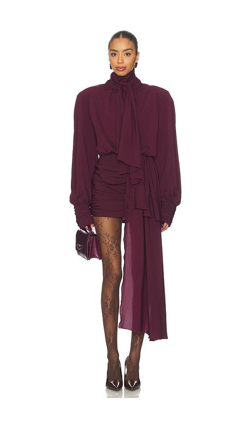 rowen rose x revolve abito long sleeve dress in purple.