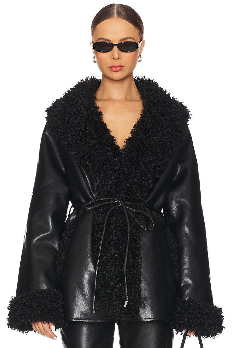 roxanne faux fur leather coat