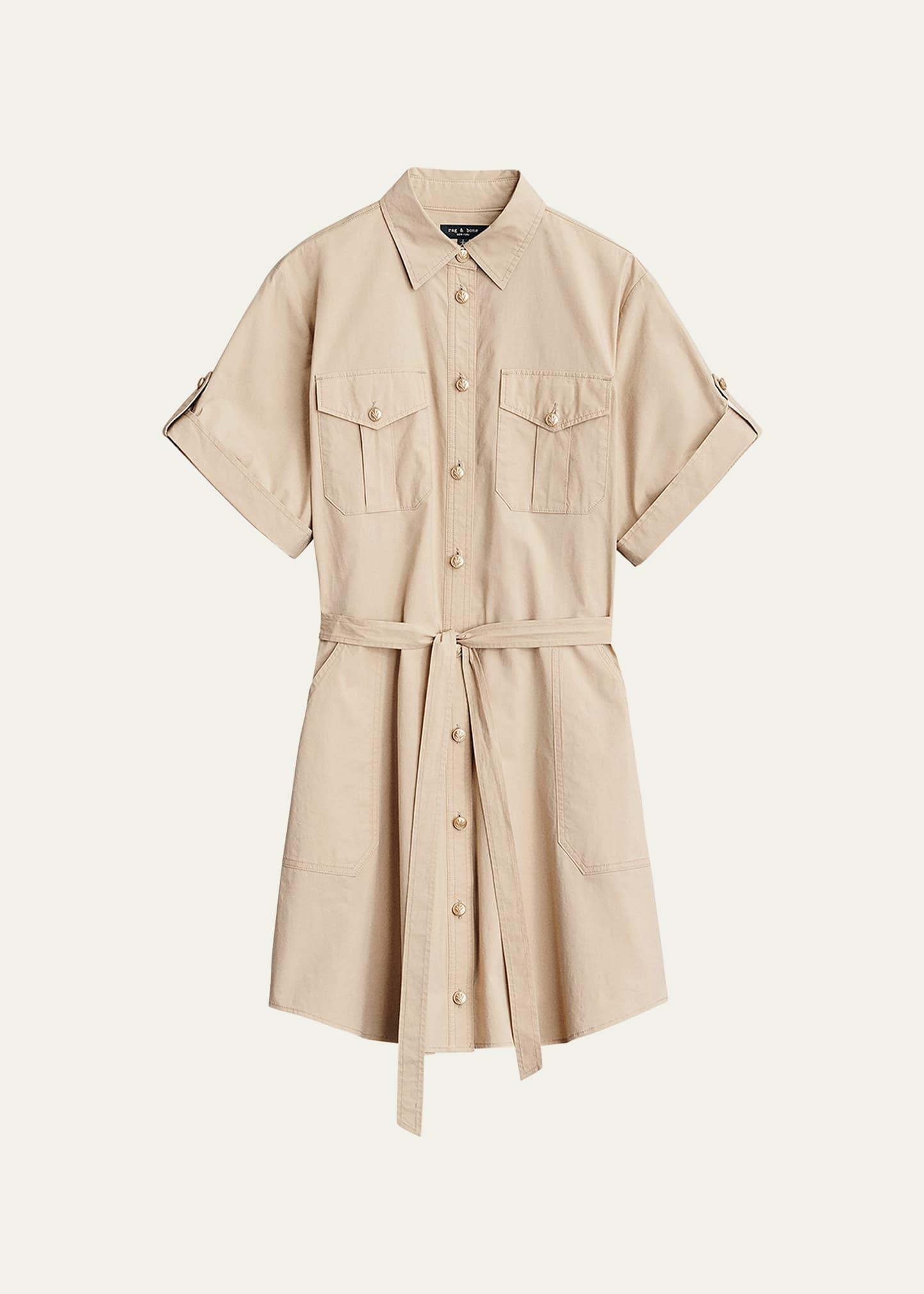roxanne short sleeve mini utility dress