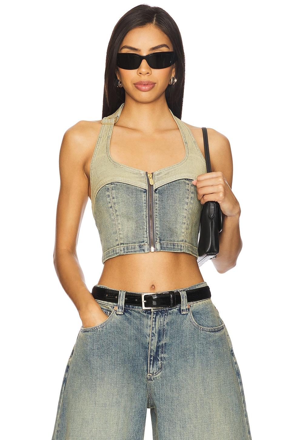roxie denim halter top
