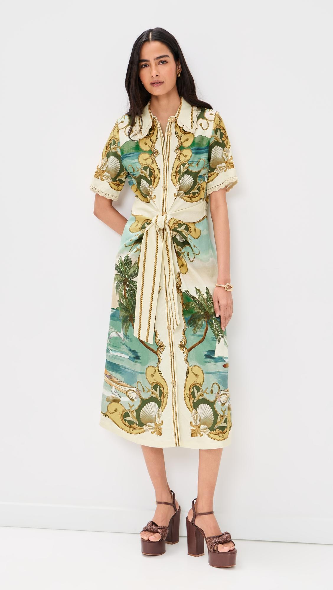 royal sea multicolor midi dress