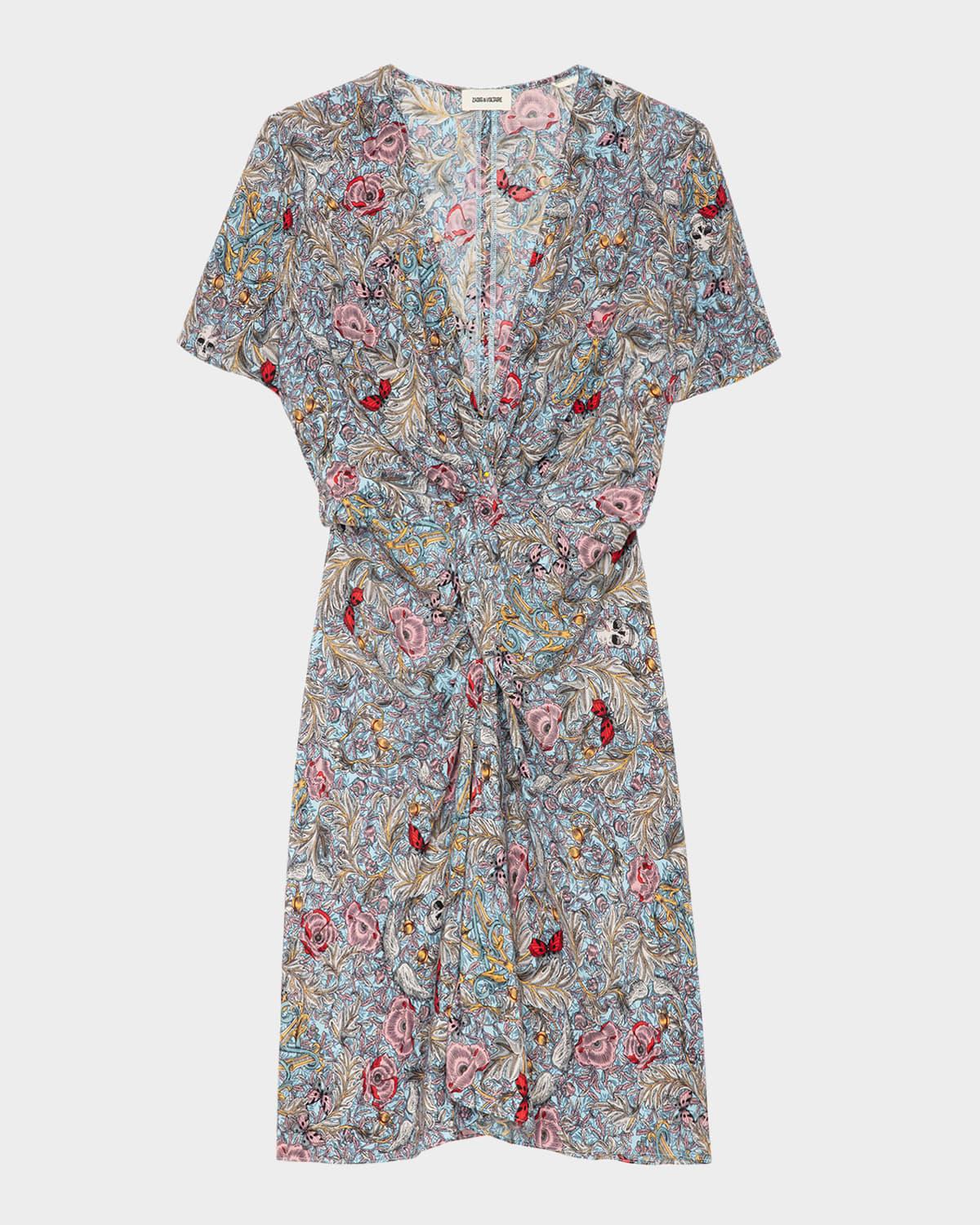 rozom soft british flowers dress