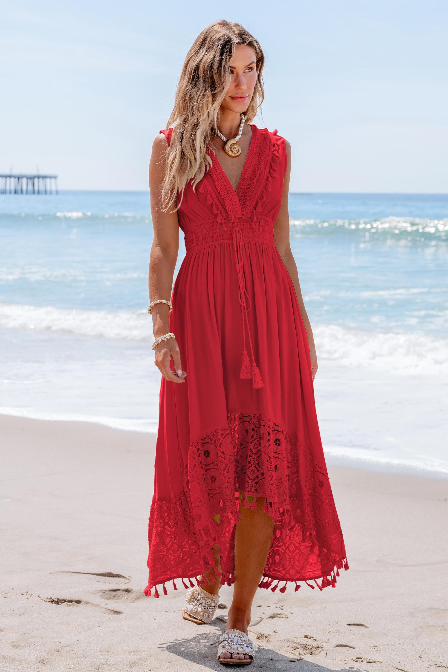 ruby daze red midi dress - l