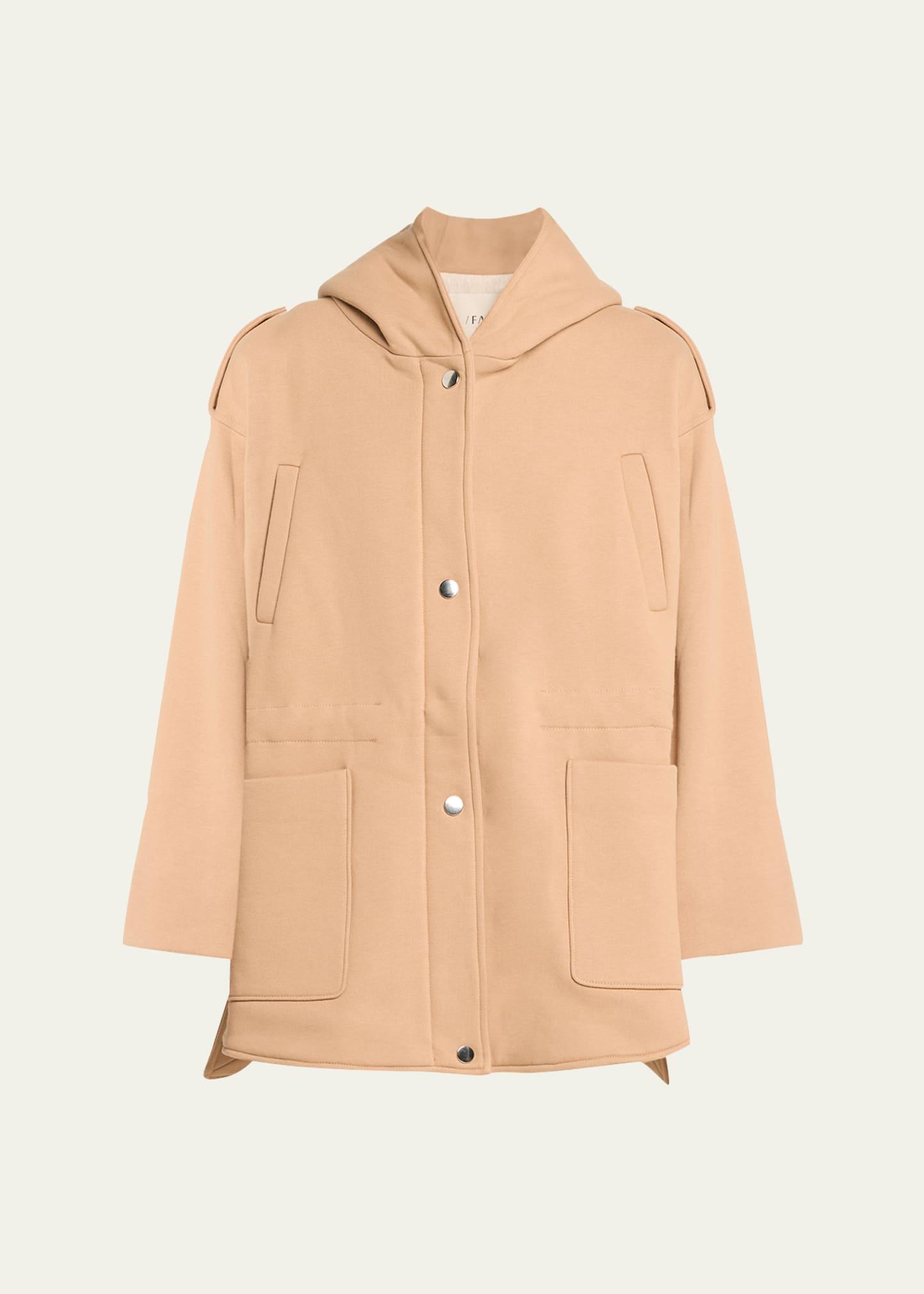 ruby hooded top coat with drawcord waist