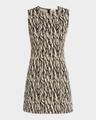ruby sleeveless abstract intarsia mini dress