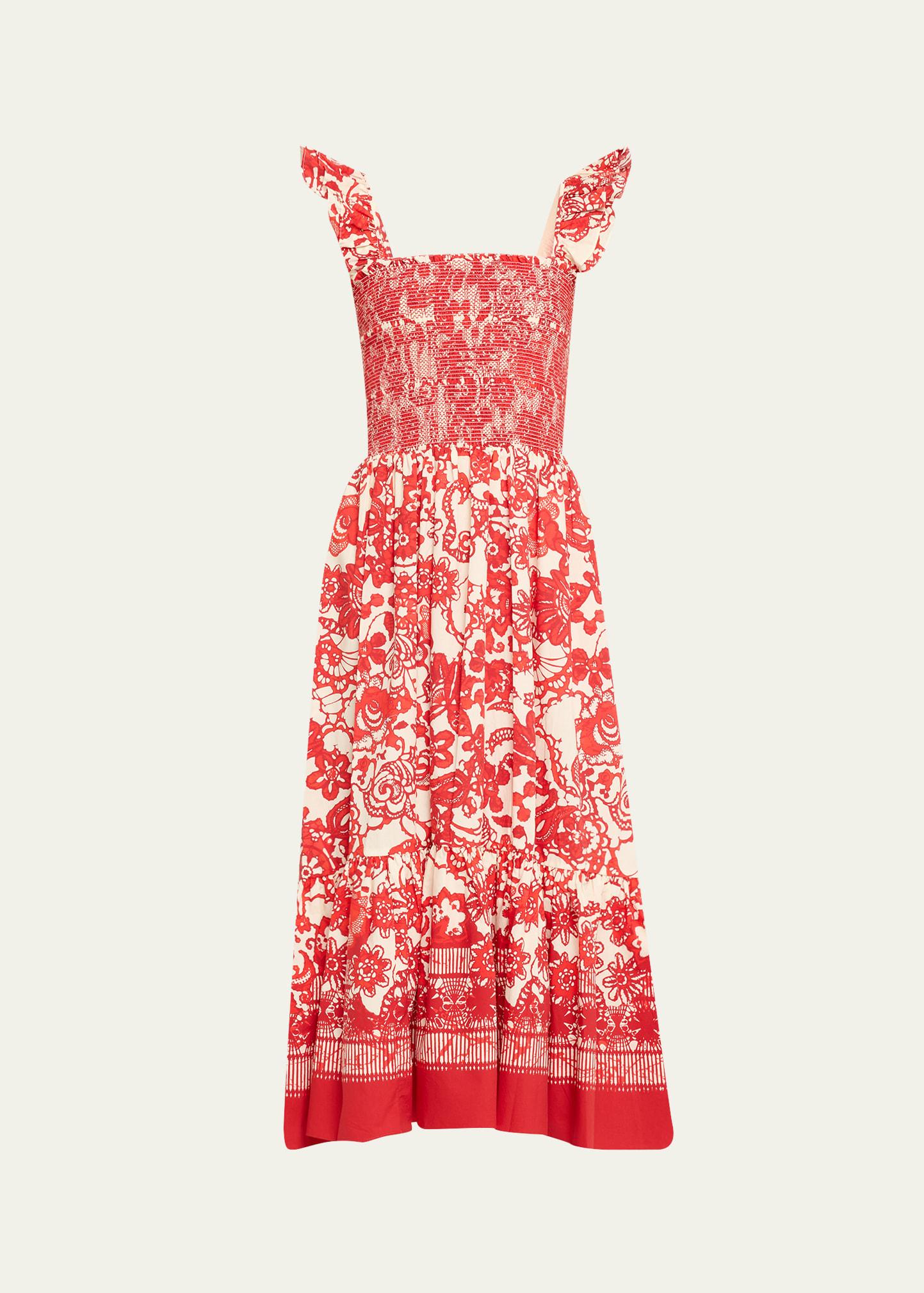 ruby square-neck midi dress