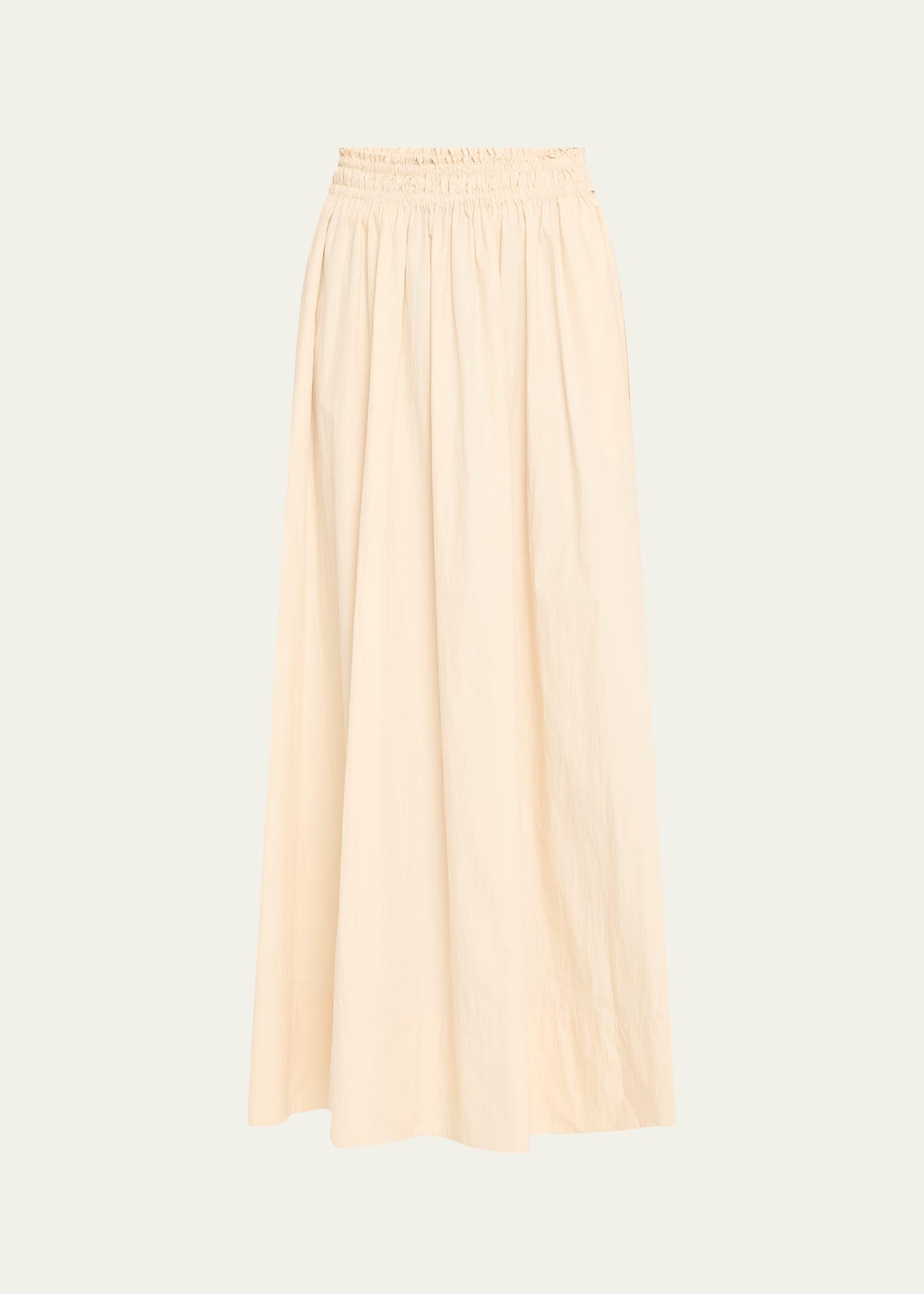 ruched a-line maxi skirt