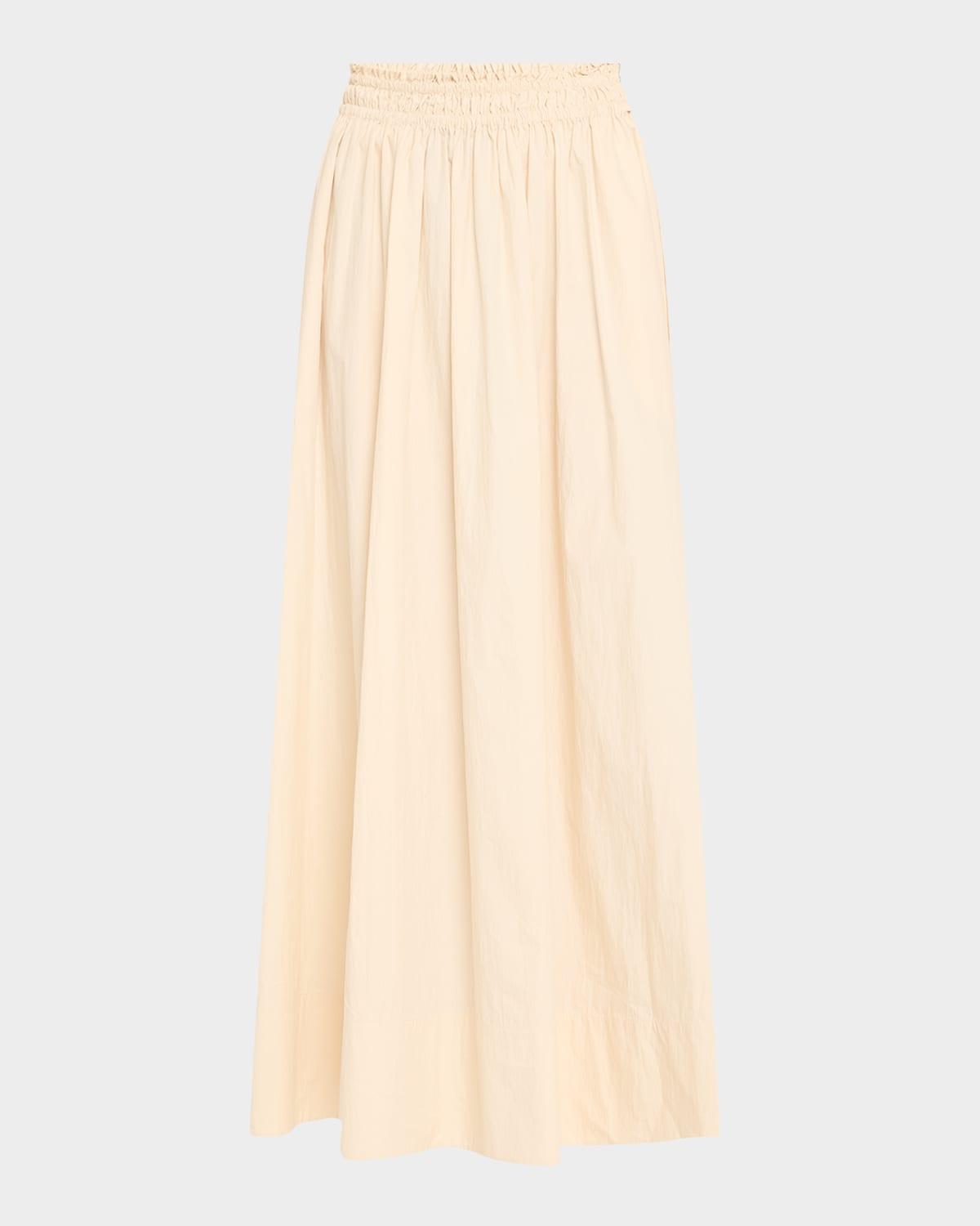 ruched a-line maxi skirt