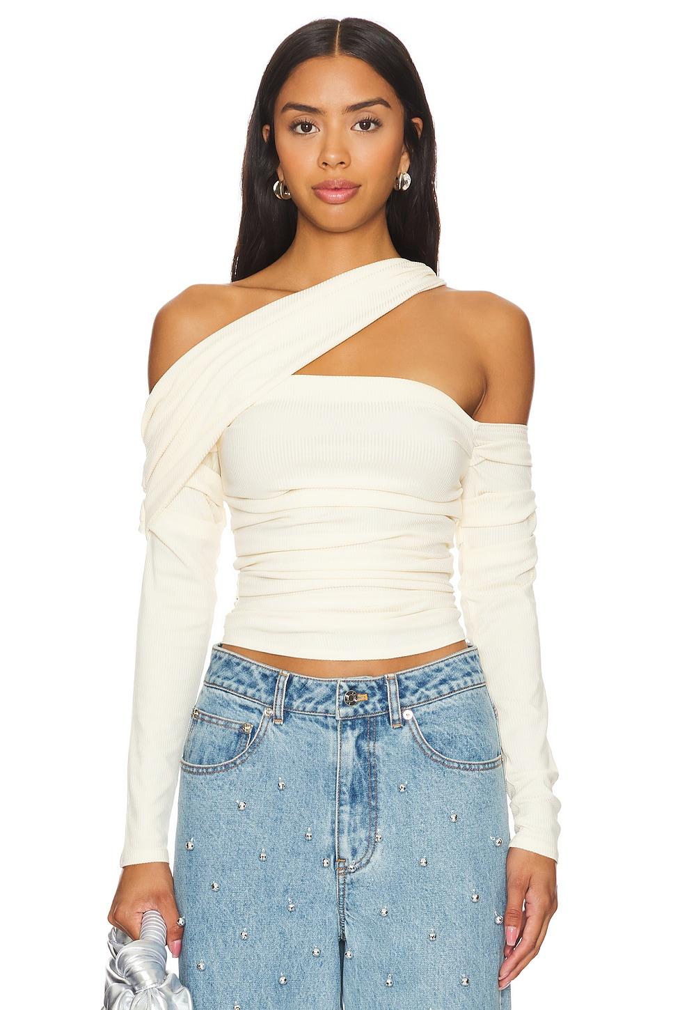 ruched asymmetric top