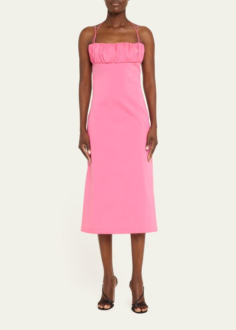 ruched bust midi dress