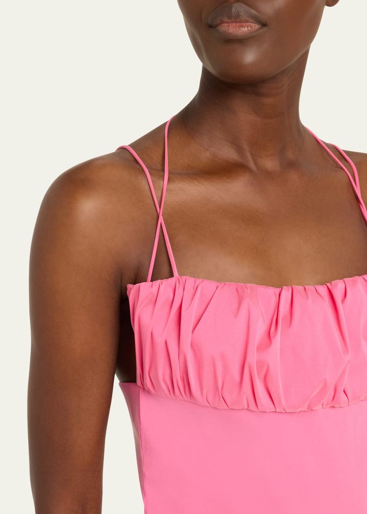ruched bust midi dress