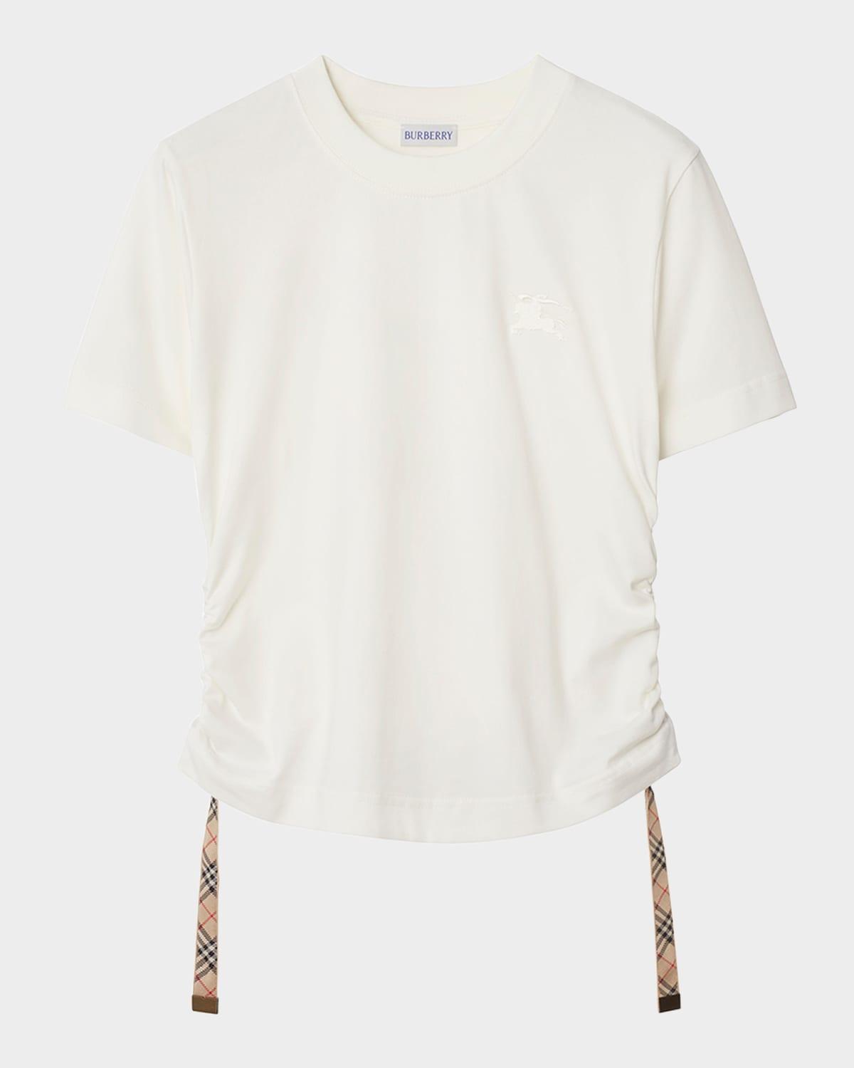 ruched check-ties short-sleeve t-shirt