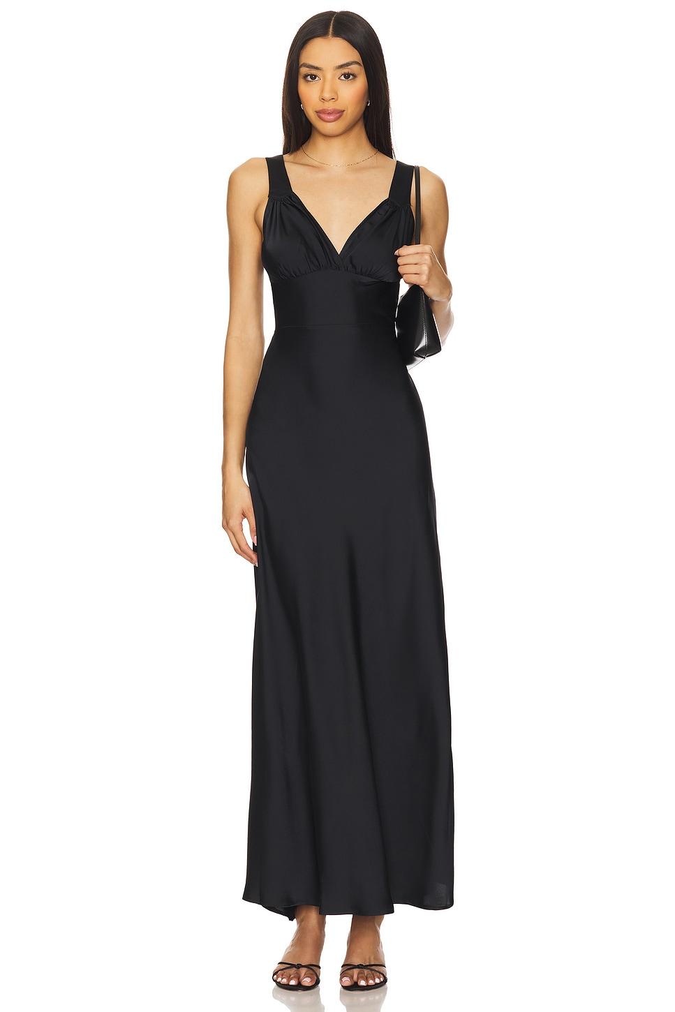 ruched cup slip maxi dress