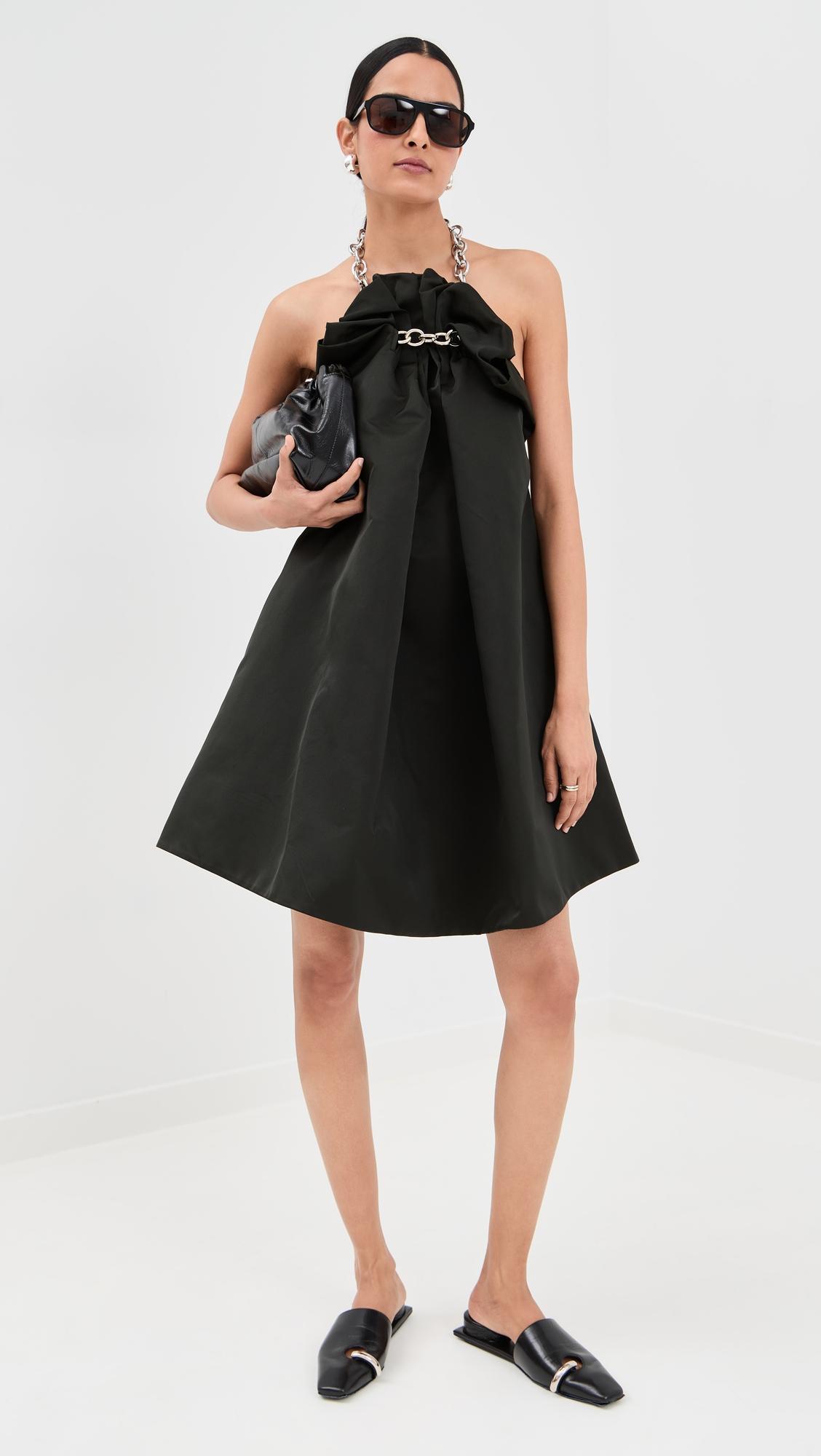 ruched duchess chain balloon dress