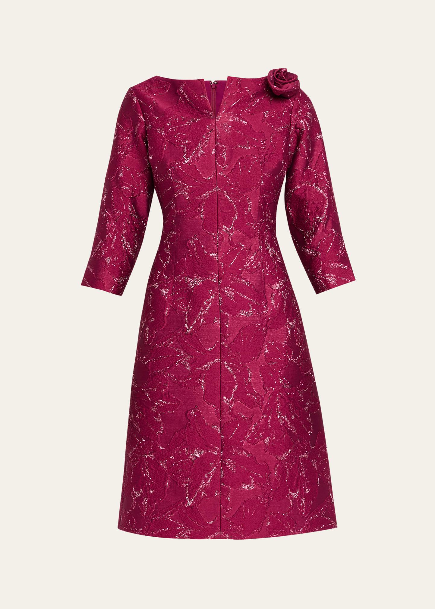 ruched floral off-the-shoulder midi dress