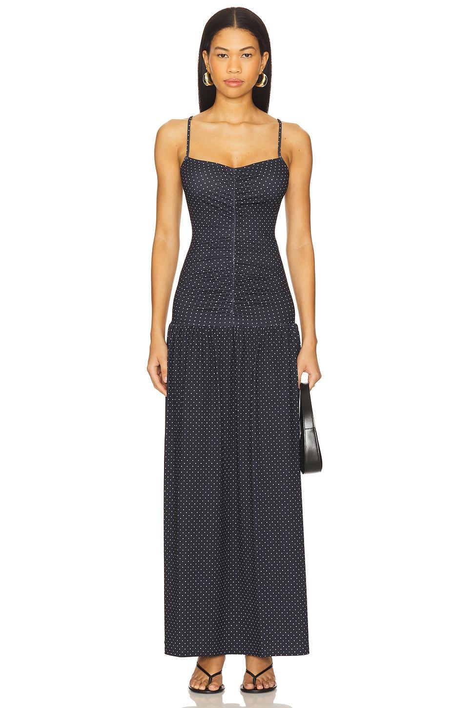 ruched front scoop maxi dress
