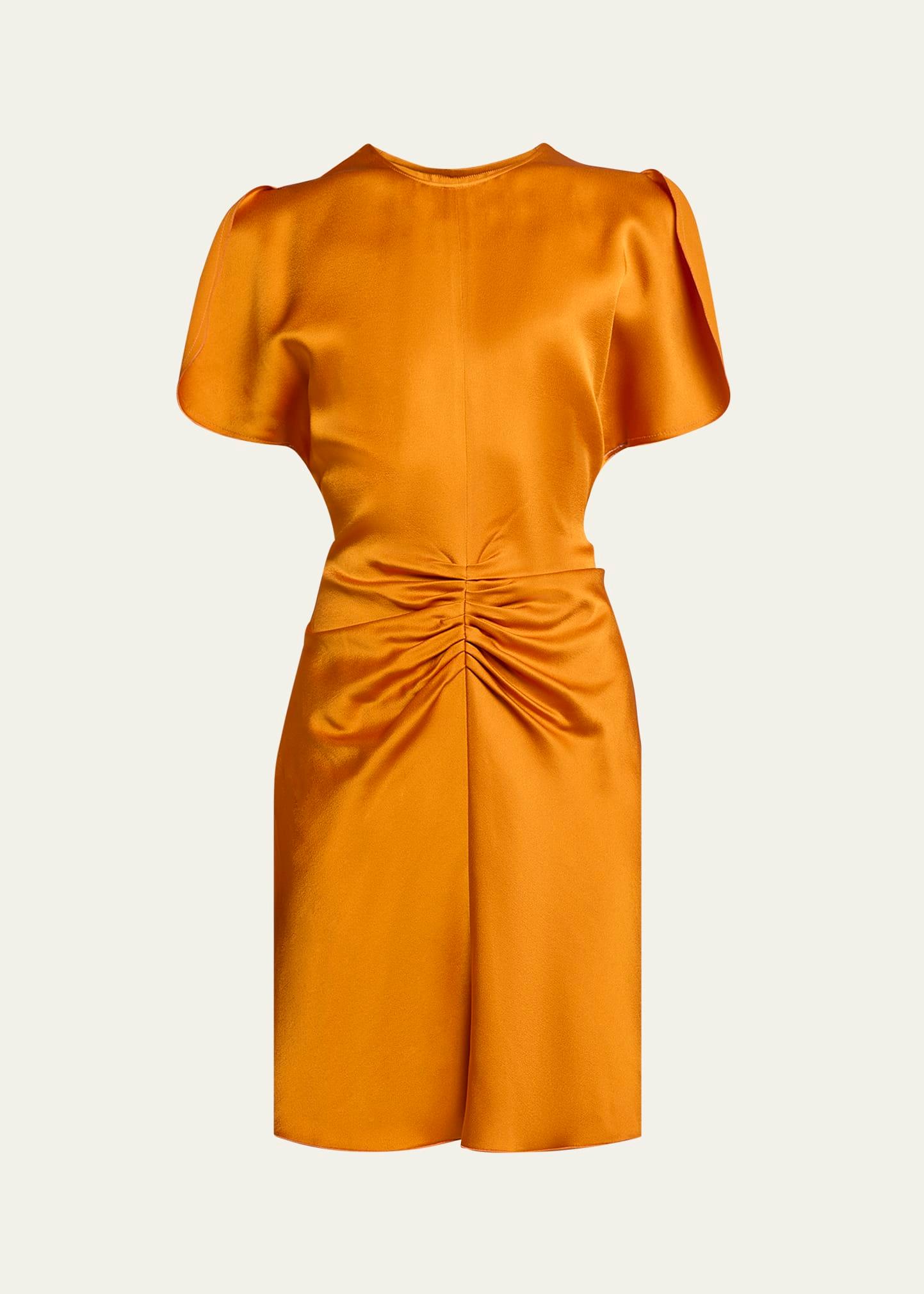 ruched gathered-waist mini dress