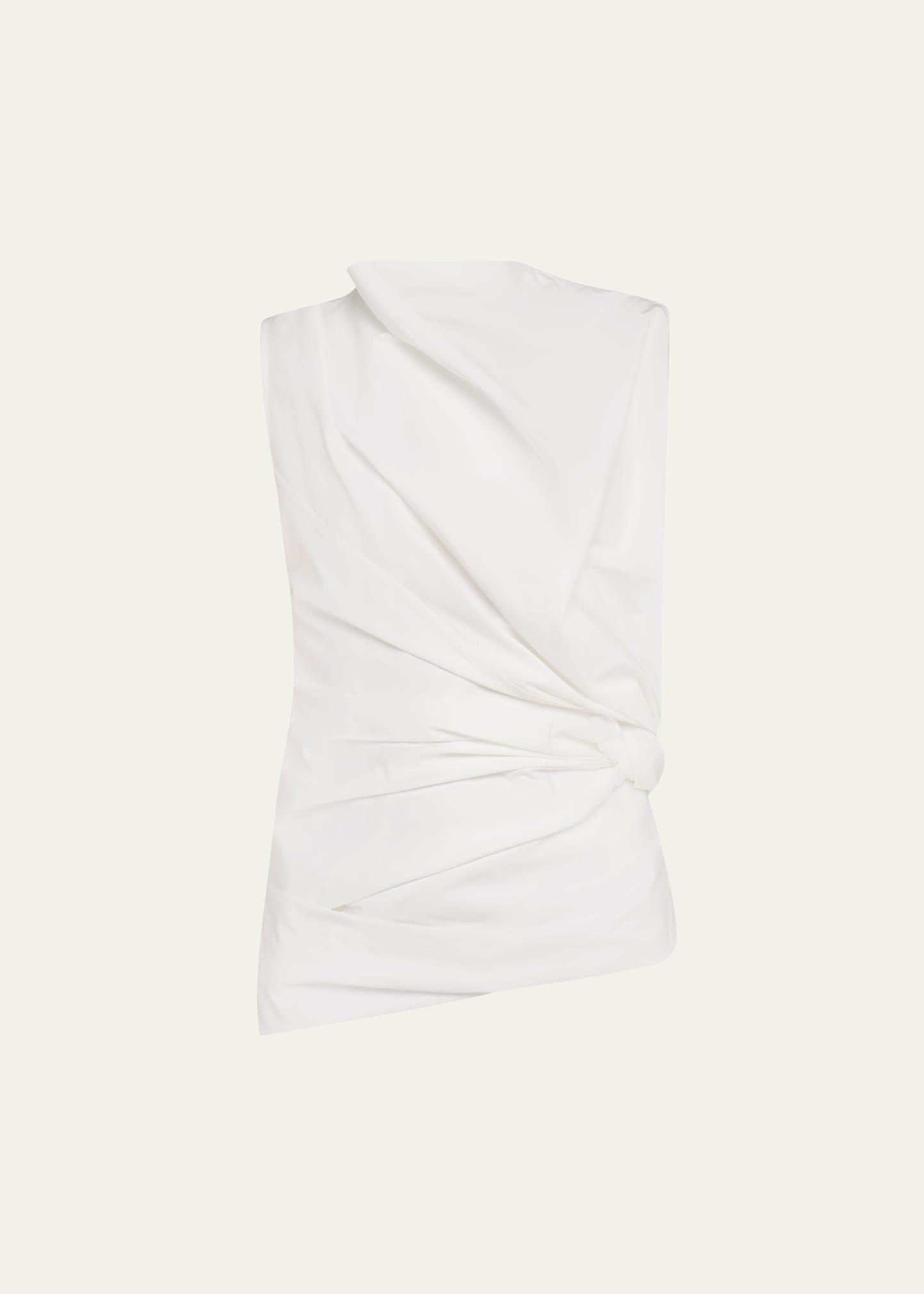ruched high-neck top