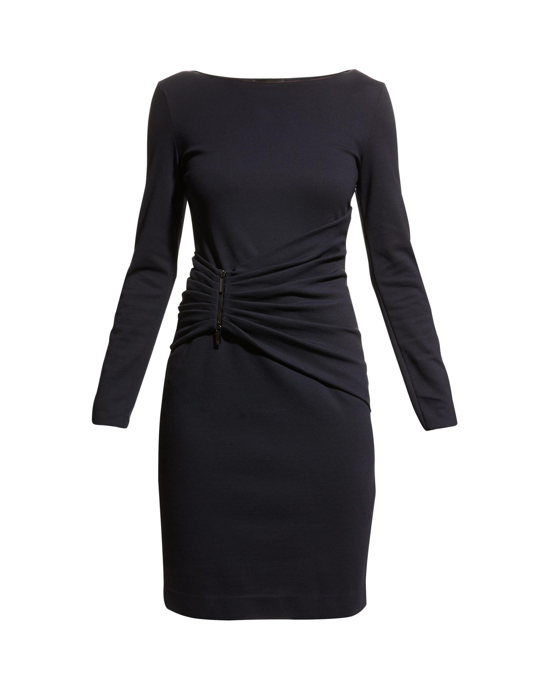 ruched jersey bateau-neck dress