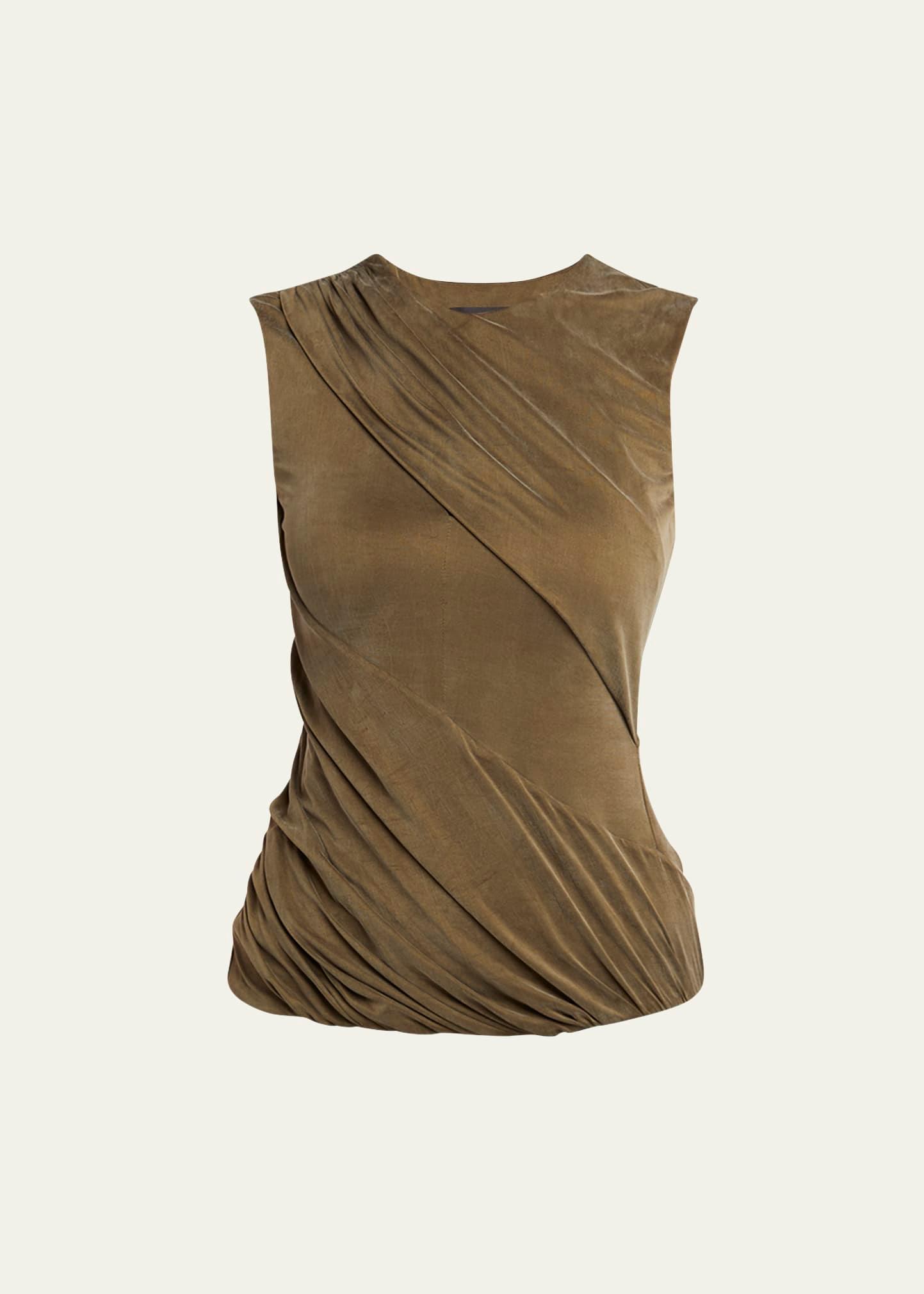 ruched jersey cupro tank top