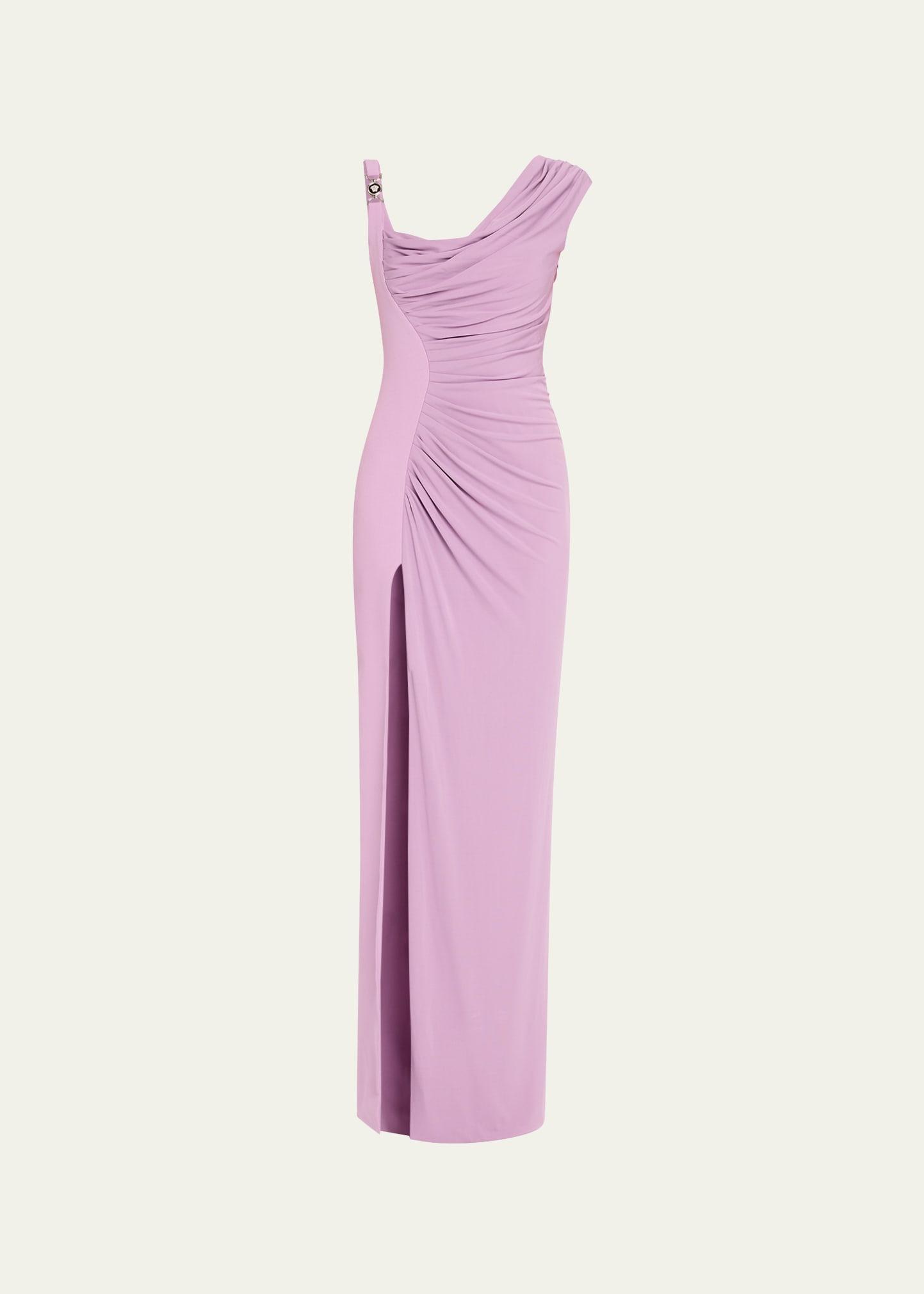 ruched jersey gown