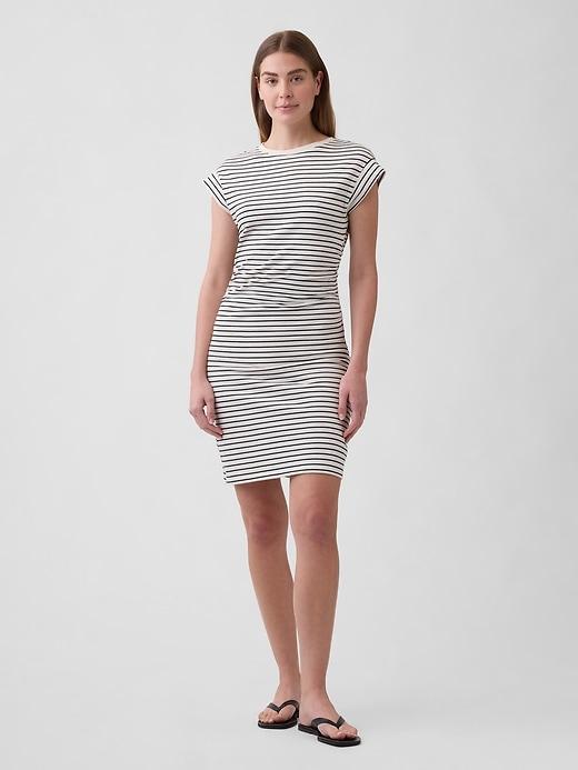ruched jersey mini dress