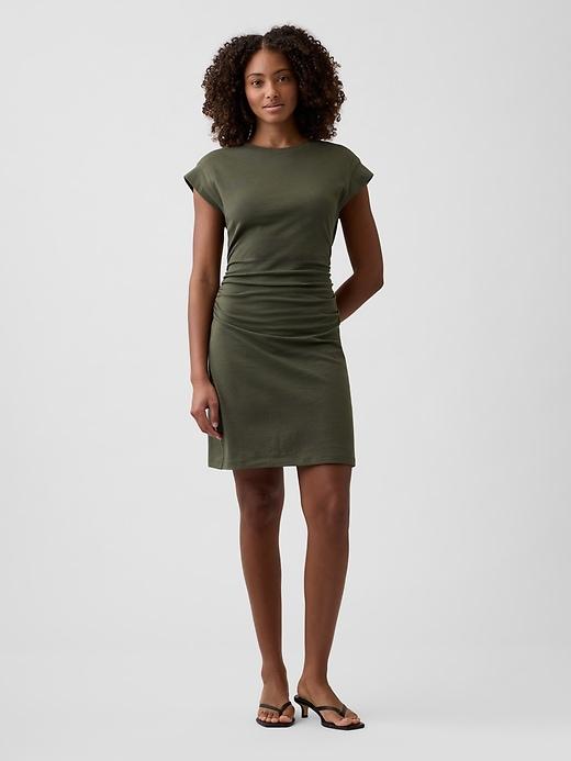 ruched jersey mini dress