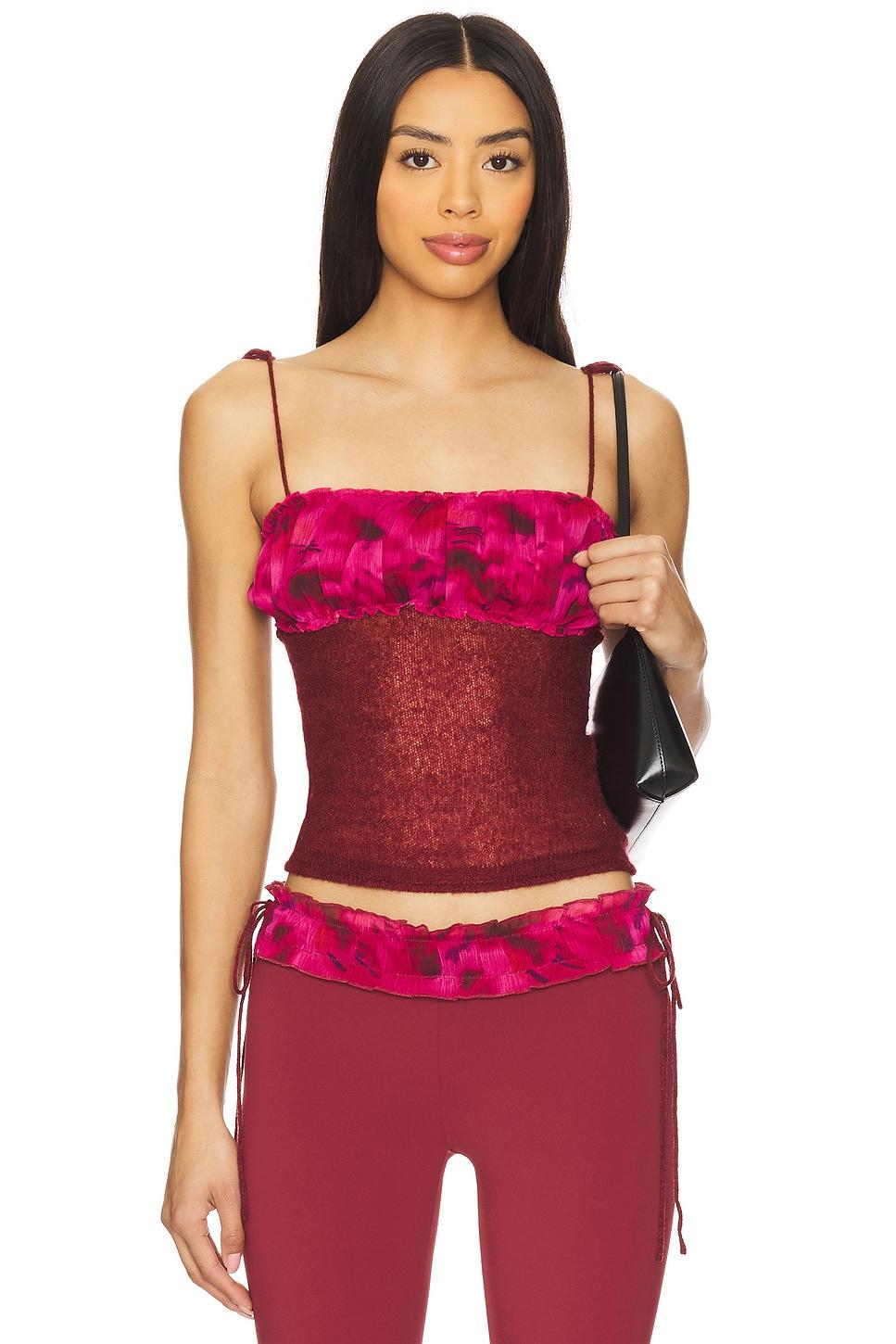 ruched knit tank top