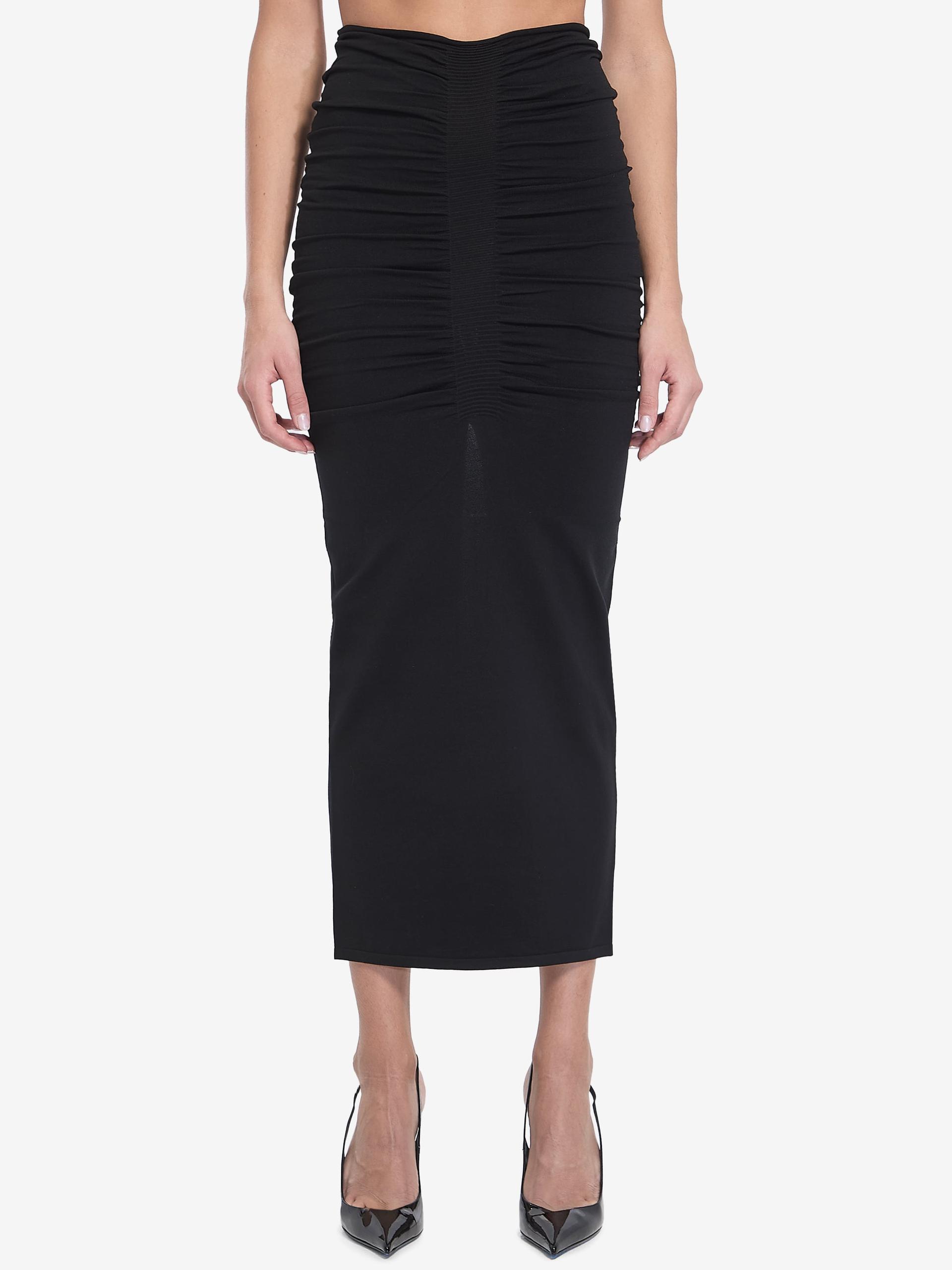 ruched long skirt