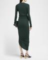 ruched long sleeve asymmetric jersey dress