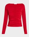 ruched long-sleeve top