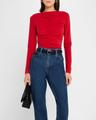 ruched long-sleeve top
