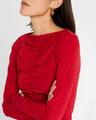 ruched long-sleeve top