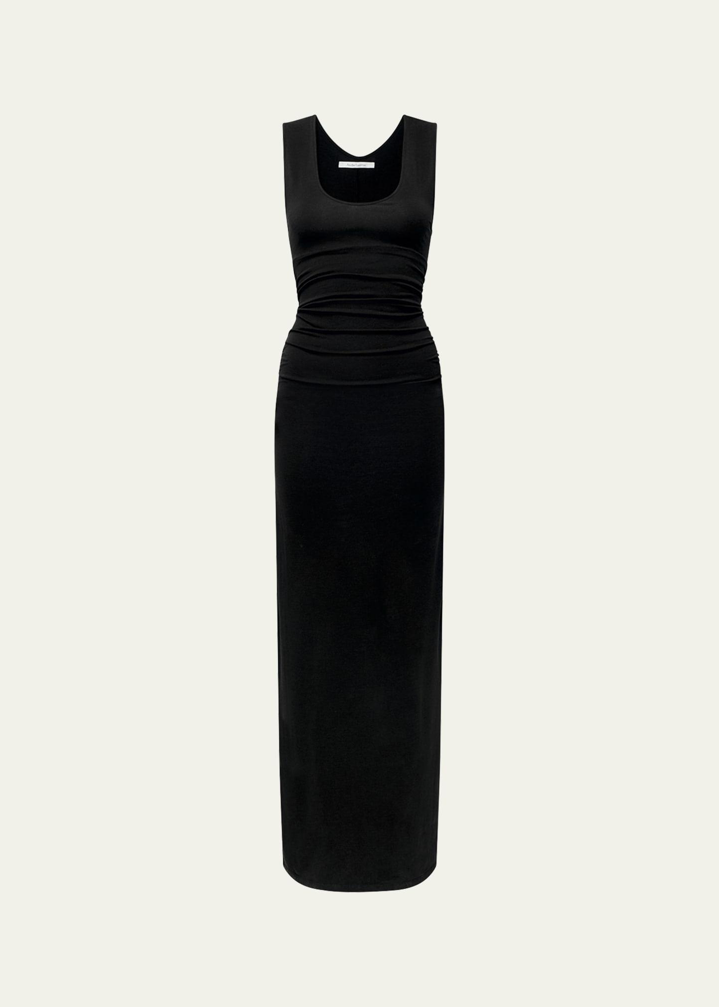 ruched maxi tank dress