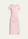 ruched midi dress