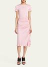 ruched midi dress