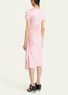 ruched midi dress