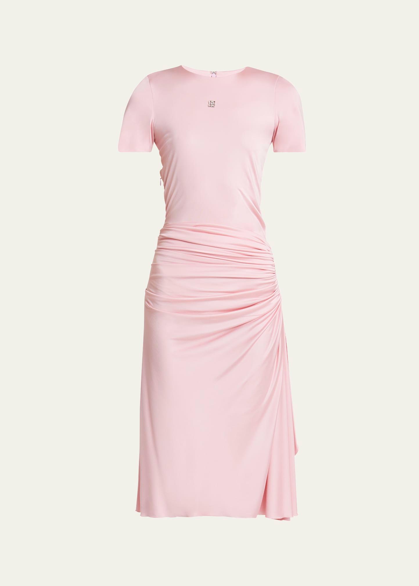 ruched midi dress