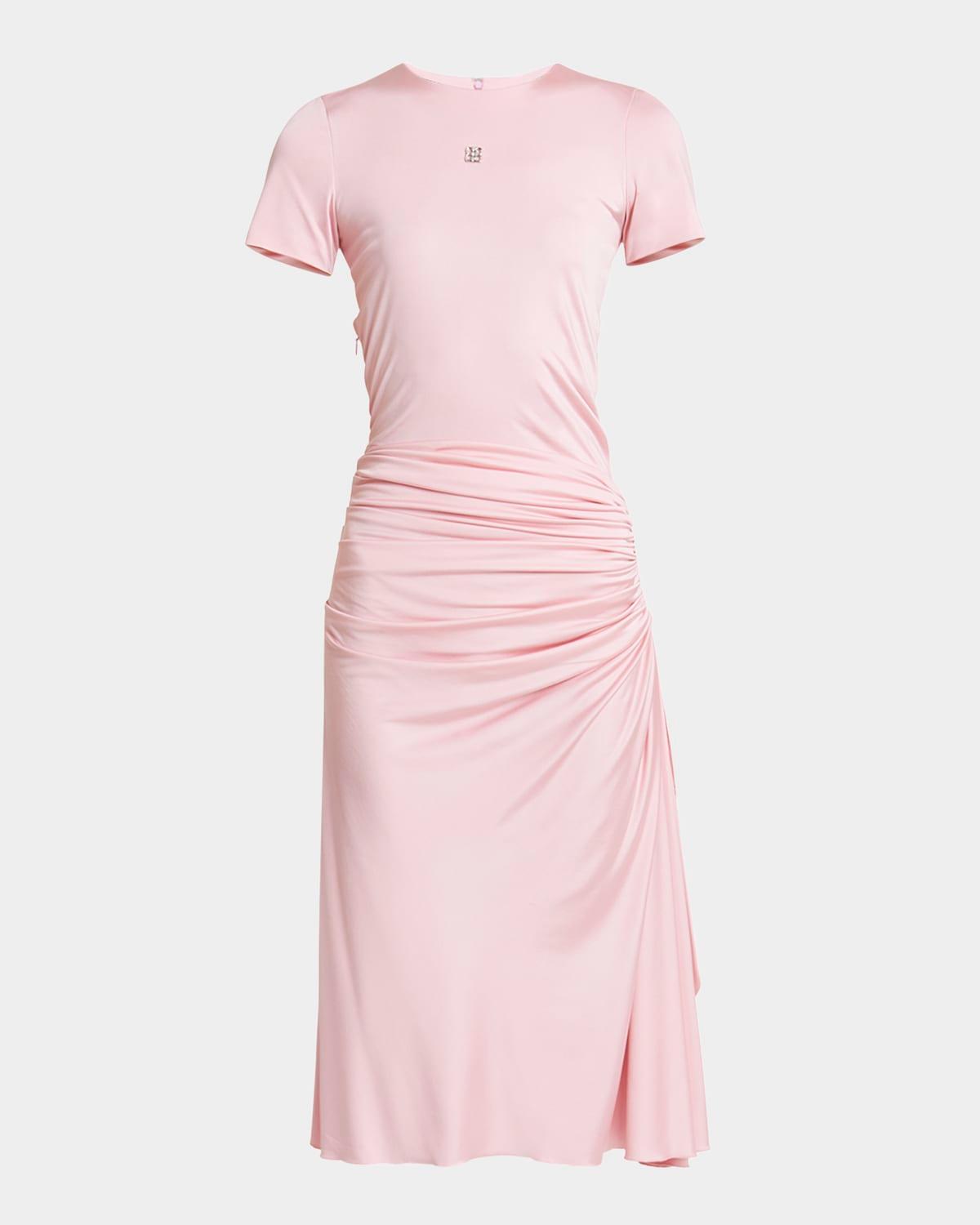ruched midi dress