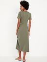ruched midi t-shirt dress