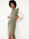 ruched midi t-shirt dress