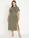 ruched midi t-shirt dress