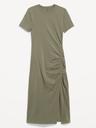 ruched midi t-shirt dress