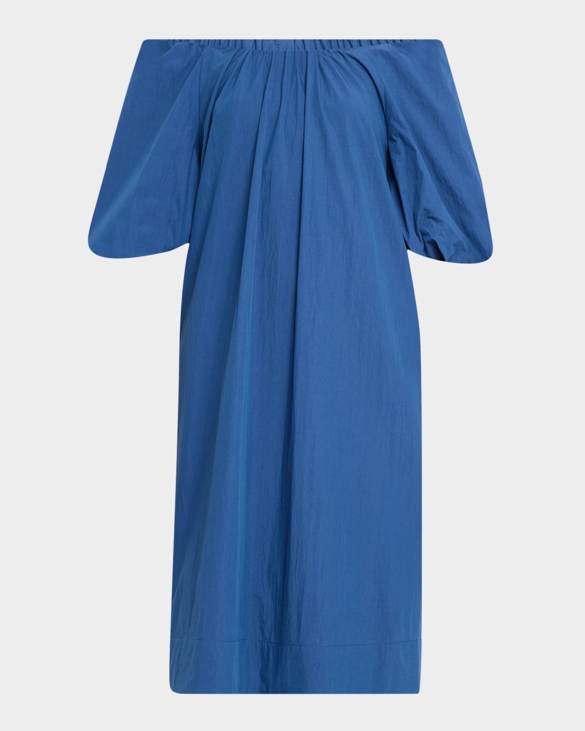 ruched off-shoulder dress
