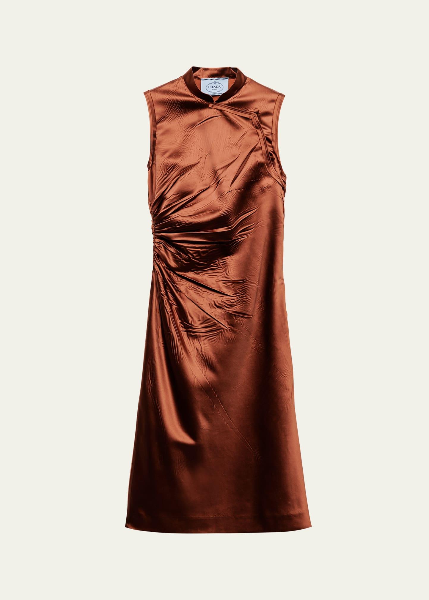 ruched satin silk dress
